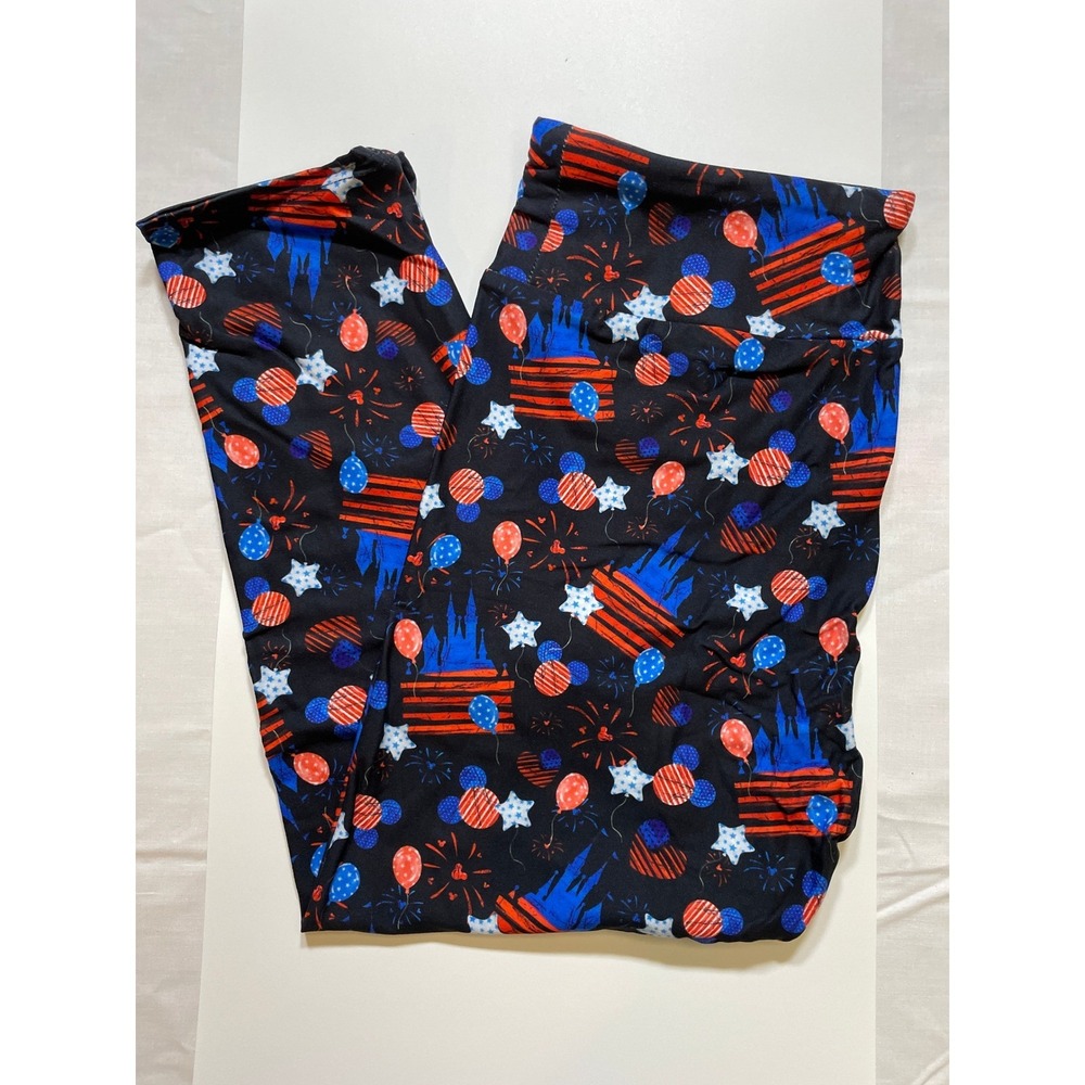 Capri Leggings Womens TC Black Red Blue NWT Magical Patriot Mouse Buttery Soft